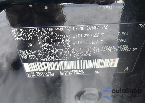 2017 Toyota Rav4 Xle from USA, damaged, VIN 2T3RFREV3HW605734